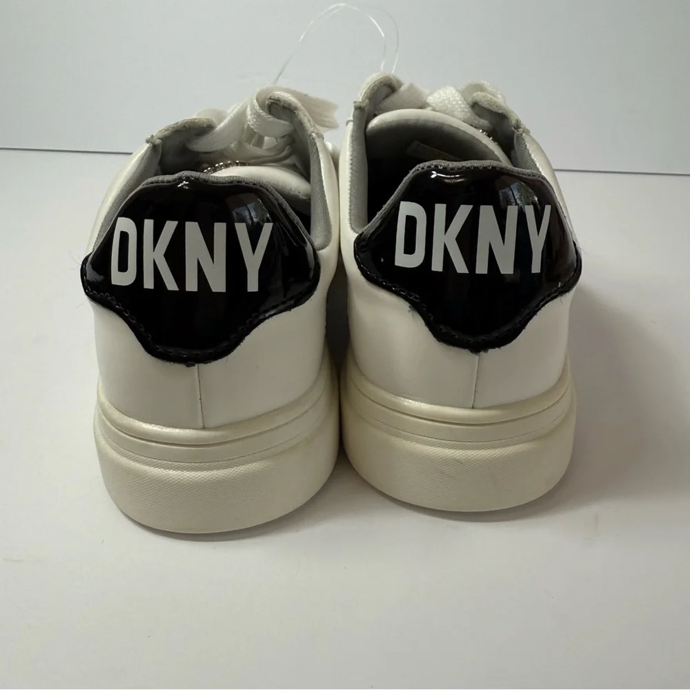 DKNY Kids White and Black Sneakers